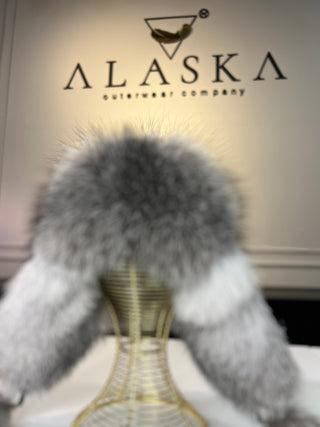 Genuine Silver Fox Fur Genuine Leather Hat
