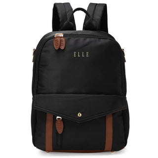 Luxe Journey 18L Twill and Vegan Leather Backpack - By Baano