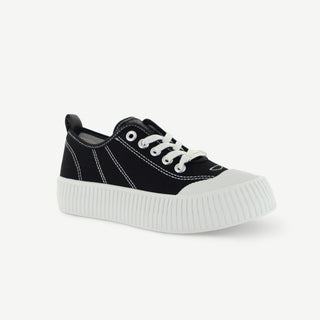COURT ROYALE: VULCANIZED COURT SHOE - BLACK/WHITE - By Baano