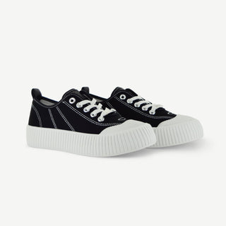 COURT ROYALE: VULCANIZED COURT SHOE - BLACK/WHITE - By Baano
