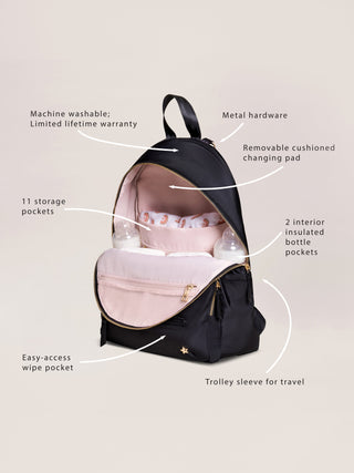 Everyday Diaper Backpack - Black - By Baano