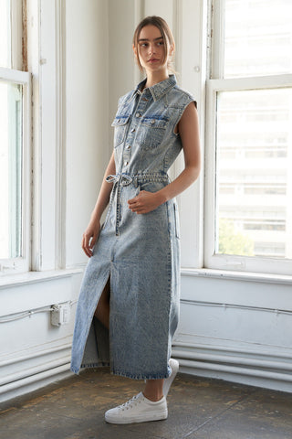 WILDFLOWER WHIMSY DENIM MIDI DRESS - By Baano