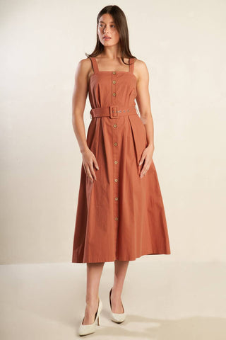 CALIFORNIA DREAMING WOVEN MIDI DRESS - By Baano