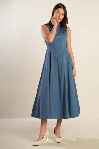 STAYING IN THE CITY WOVEN MIDI DRESS - By Baano