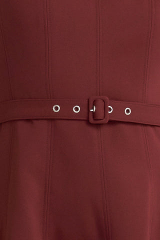 LIVING THE DREAM WINE WOVEN MIDI DRESS - By Baano