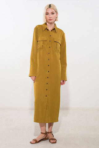 STATE OF BLISS WOVEN MIDI DRESS - By Baano