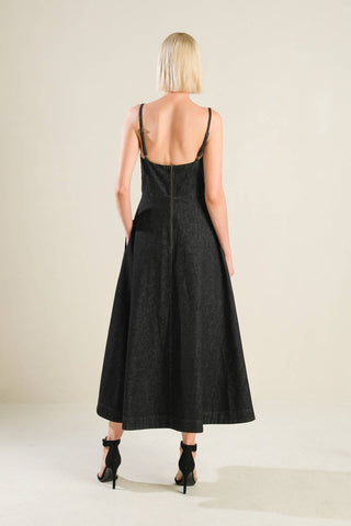 YOU ARE MY SUNSHINE DENIM MIDI DRESS - By Baano