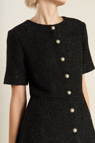 SOMETHING MORE TWEED WOVEN MIDI DRESS - By Baano