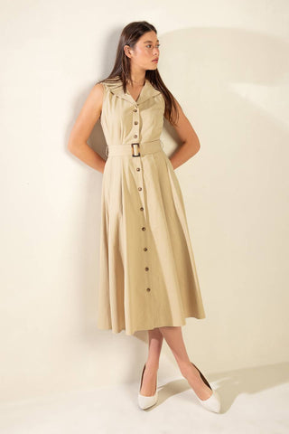 IDEAL APPROACH WOVEN MIDI DRESS - By Baano