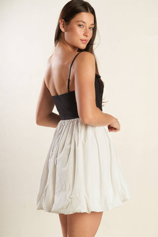 PATIO SENSETS WOVEN COMBINATION MINI DRESS - By Baano