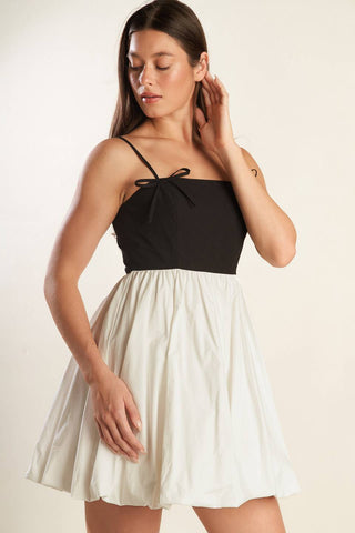 PATIO SENSETS WOVEN COMBINATION MINI DRESS - By Baano