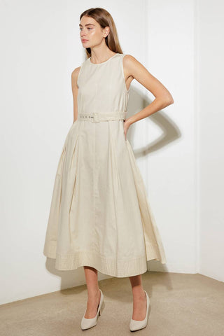 OVER THE WATERS WOVEN MIDI DRESS - By Baano