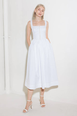 CATCH THE SUN IN WHITE WOVEN MIDI DRESS - By Baano