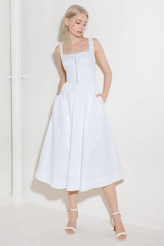 CATCH THE SUN IN WHITE WOVEN MIDI DRESS - By Baano