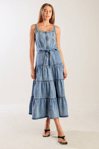 SUNSHINE STATE OF MIND INDIGO DENIM DRESS - By Baano