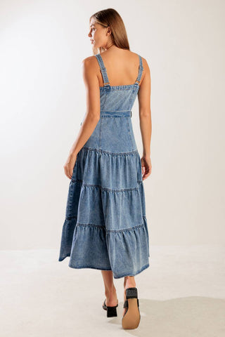 SUNSHINE STATE OF MIND INDIGO DENIM DRESS - By Baano