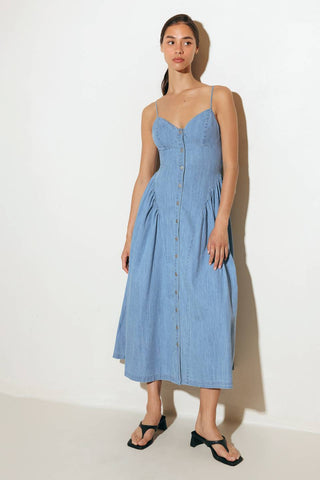 BLUEBELL BREEZE LIGHTWEIGHT DENIM MIDI DRESS - By Baano