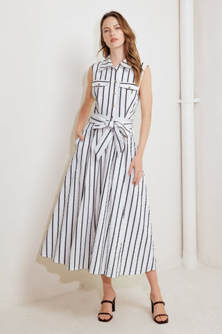 HUGS & VANILLA CLOUDS WOVEN MIDI DRESS - By Baano