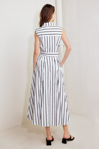 HUGS & VANILLA CLOUDS WOVEN MIDI DRESS - By Baano