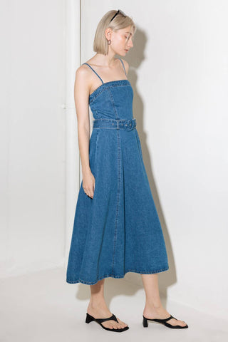 TRULY ENCHANTED DENIM MIDI DRESS - By Baano