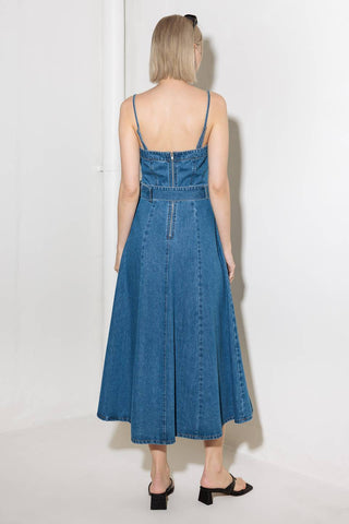 TRULY ENCHANTED DENIM MIDI DRESS - By Baano