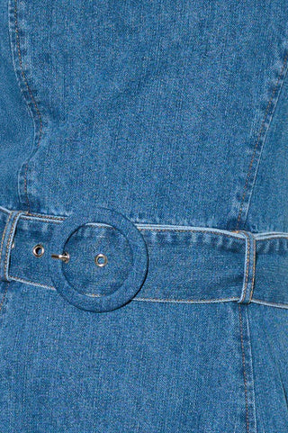 TRULY ENCHANTED DENIM MIDI DRESS - By Baano