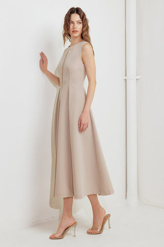 ZIP & FLOW WOVEN MIDI DRESS - By Baano