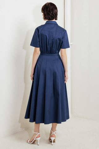 CINCHED COUTURE WOVEN MIDI DRESS - By Baano