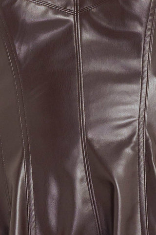 ESPRESSO DIVA FAUX LEATHER MIDI DRESS - By Baano