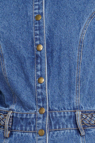 HIDDEN SMILE DENIM MIDI RESS - By Baano