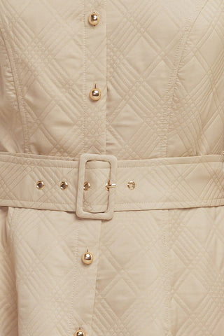 NEUTRAL CHIC WOVEN MIDI DRESS - By Baano