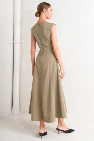 SOPHISTICATED SIMPLICITY WOVEN KNIT MIDI DRESS - By Baano