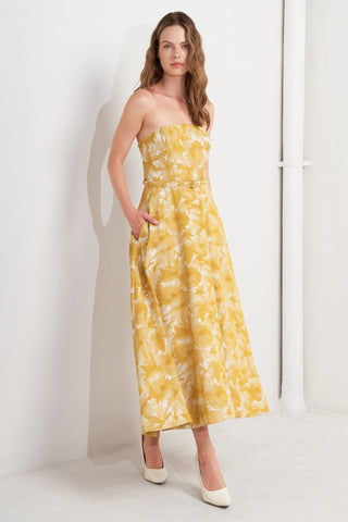VERA BLOOM JACQUARD MIDI DRESS - By Baano