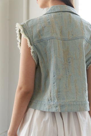 BLESSED LIFT DENIM VEST - By Baano