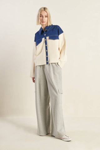 SWEET HARMONY DENIM COMBINATION JACKET - By Baano