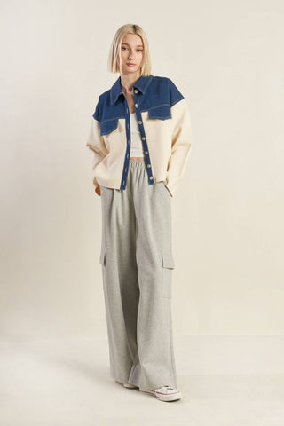 SWEET HARMONY DENIM COMBINATION JACKET - By Baano