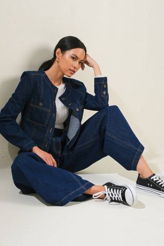 CRISP CANVAS DENIM JACKET - By Baano