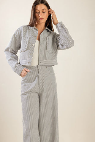 HONESTLY LOVE YOU TWILL CROP JACKET Flying Tomato