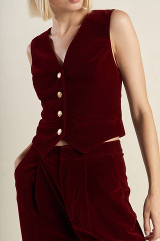 COY CHARM VELVET VEST - By Baano