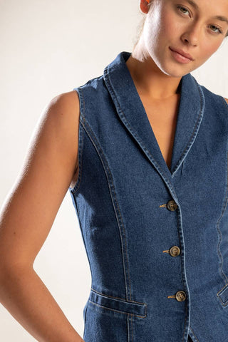 SPRING ROMANCE DENIM VEST - By Baano