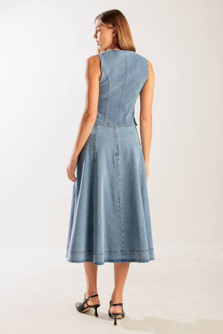 AT FIRST GLANCE DENIM VEST - By Baano