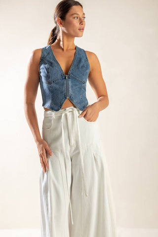 PICTURE PERFECT DENIM VEST - By Baano