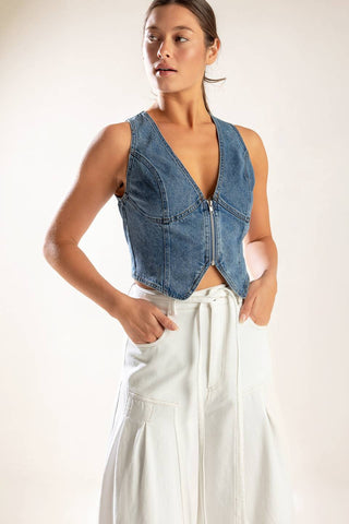 PICTURE PERFECT DENIM VEST - By Baano