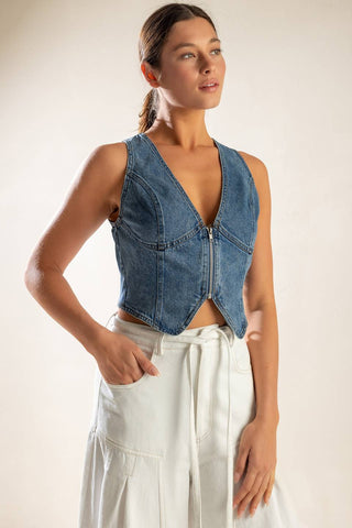 PICTURE PERFECT DENIM VEST - By Baano