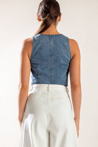 PICTURE PERFECT DENIM VEST - By Baano