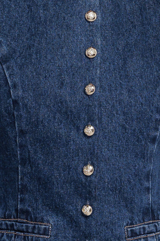 COFFEE PETAL DENIM VEST - By Baano