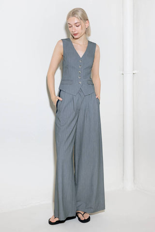 SMILE BRIGHT IN GREY WOVEN VEST - By Baano