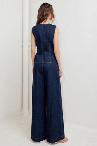 INDIGO ICON DENIM VEST - By Baano