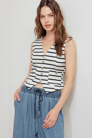 MARINE CHIC WOVEN VEST - By Baano