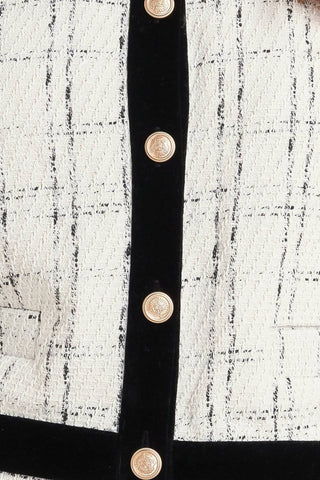 PARIS BOUND WOVEN TWEED CROP JACKET - By Baano